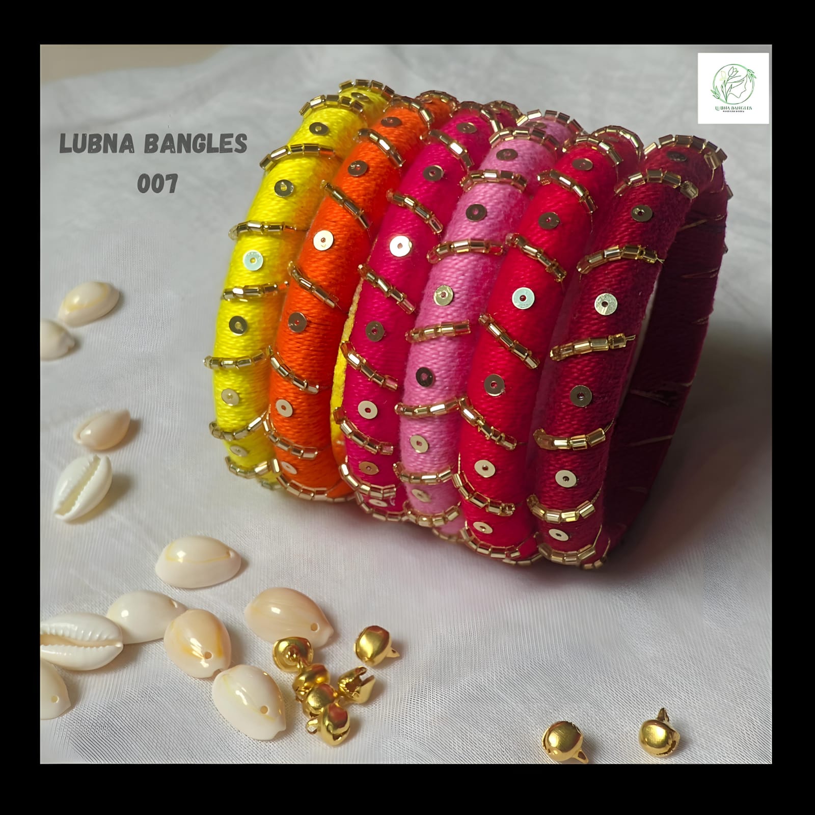 Multicolours Golden Work Bangles