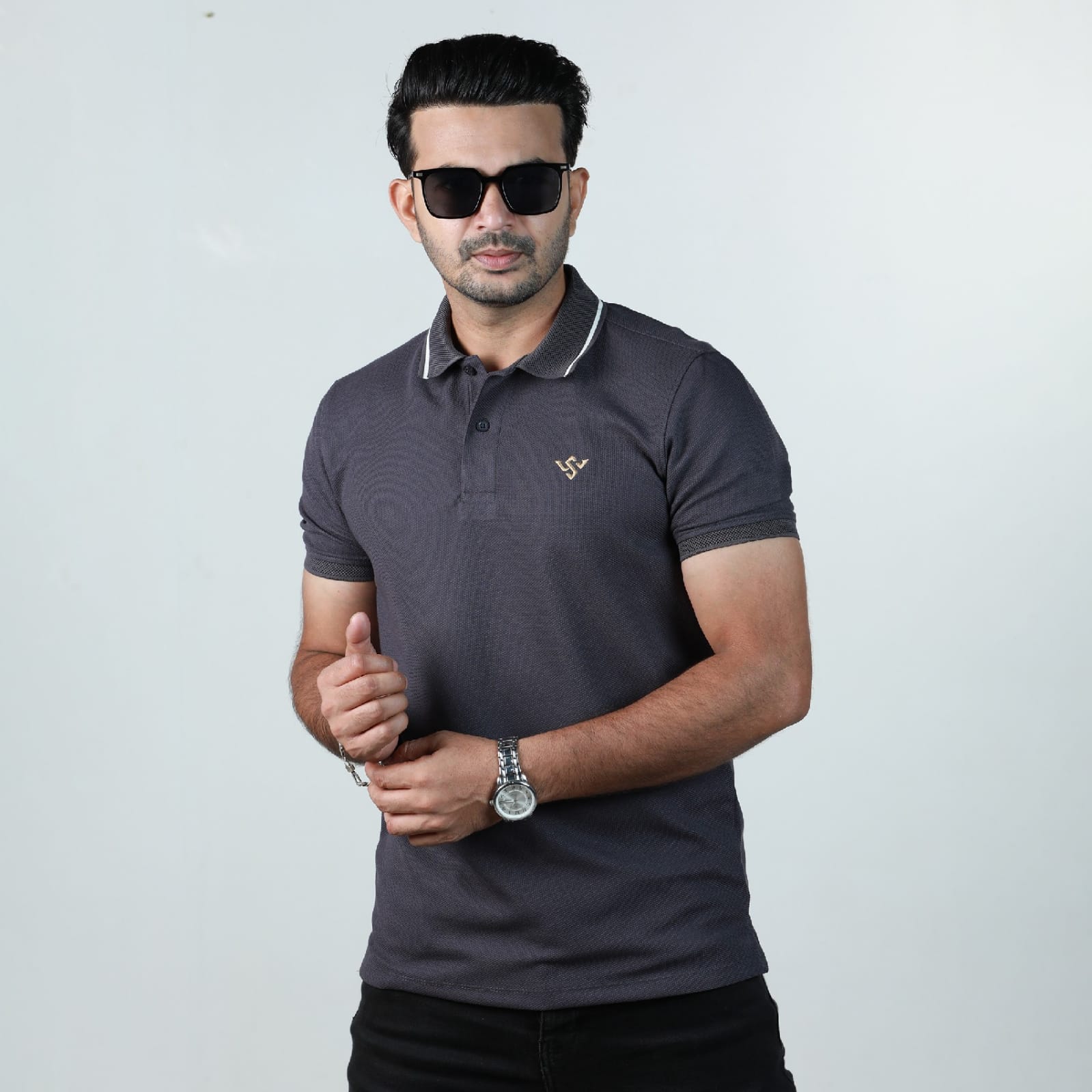 Premium Polo T-Shirt-Ash